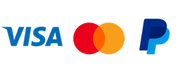 Métodos de pago seguros: Visa, Mastercard, PayPal